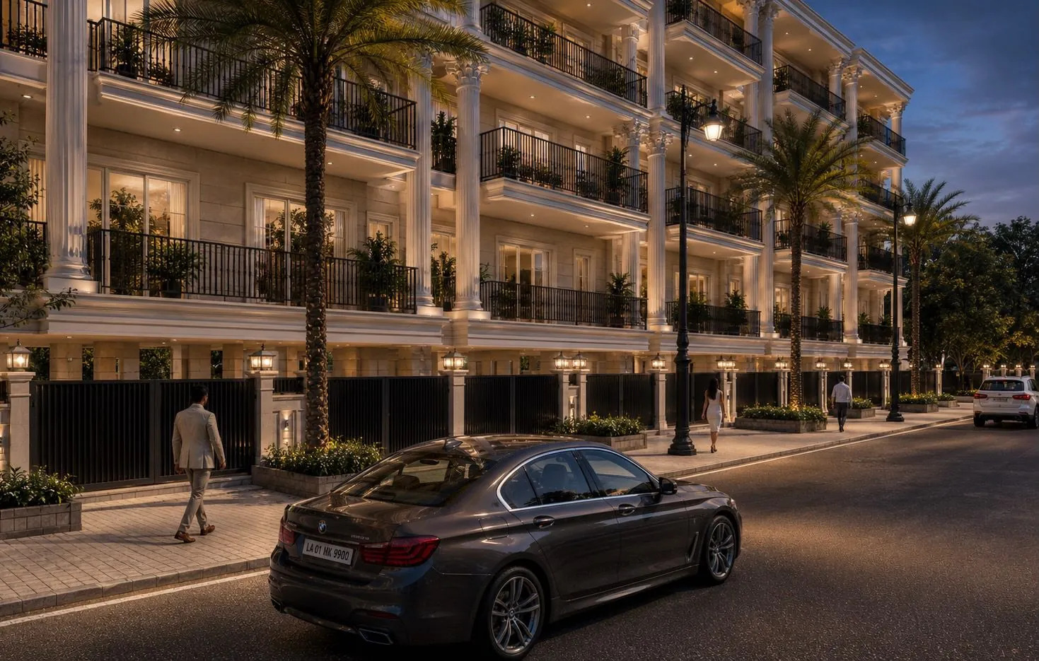 4 BHK residences at Riverside City Haridwar at night